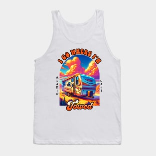 Gamis Tee Calif Sand Dunes I Go Where I'm Towed Funny Retro Tank Top